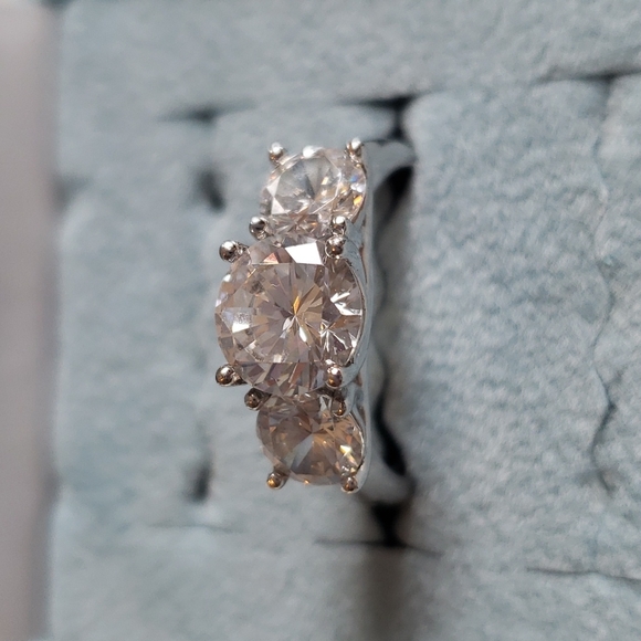 Epiphany Diamonique 3 Stone Ring - Picture 3 of 6